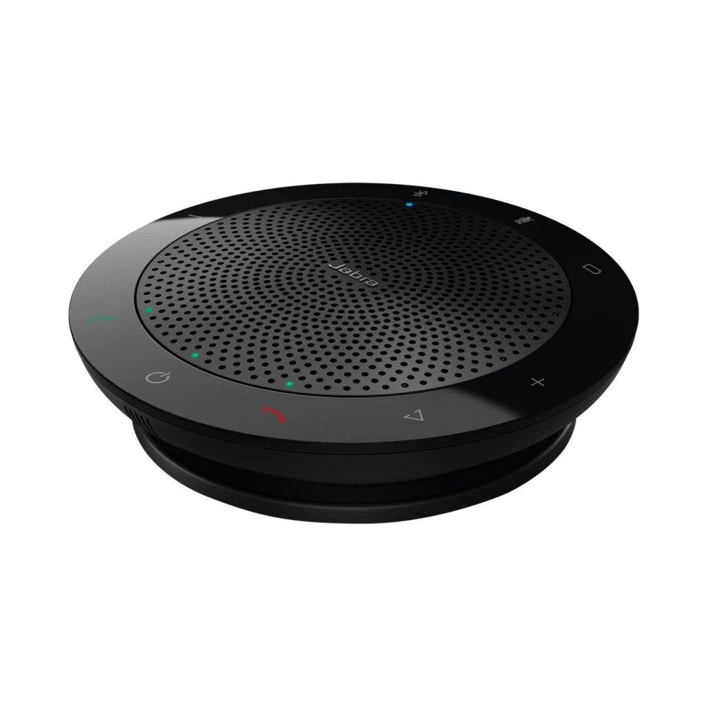 Jabra Speak 510 + Haut Parleur – Enceinte Portable Certifiée Unified Communications avec Adaptateur Bluetooth et USB – Connectivité avec Ordinateurs Portables, Smartphones et Tablettes