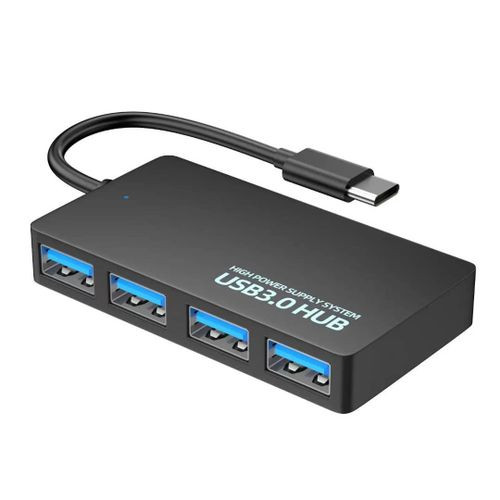 Hub USB haute vitesse à 4 ports avec câble de chargement et adaptateur multiport