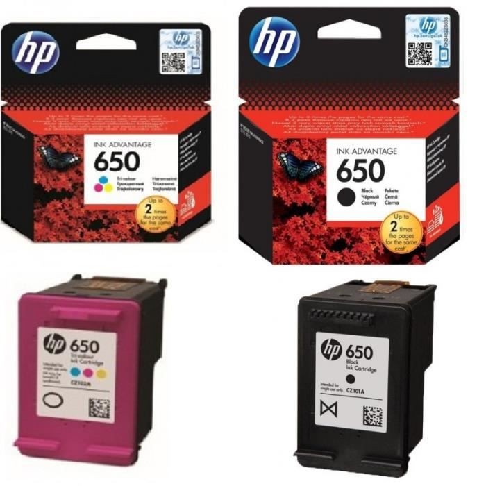 cartouche HP 650 noir et couleur