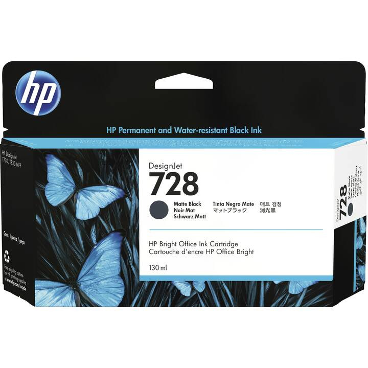 HP 728 Noir Mat - Cartouche d'encre HP d'origine (F9J68A)