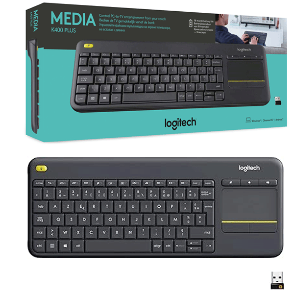Logitech CLAVIER SANS FIL MEDIA K400 PLUS AVEC SOURI