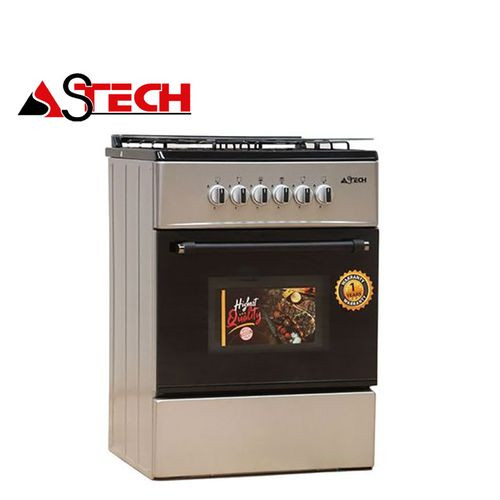 Astech Cuisinière à Gaz 4 Feux 60X60cm - Full option - Gris