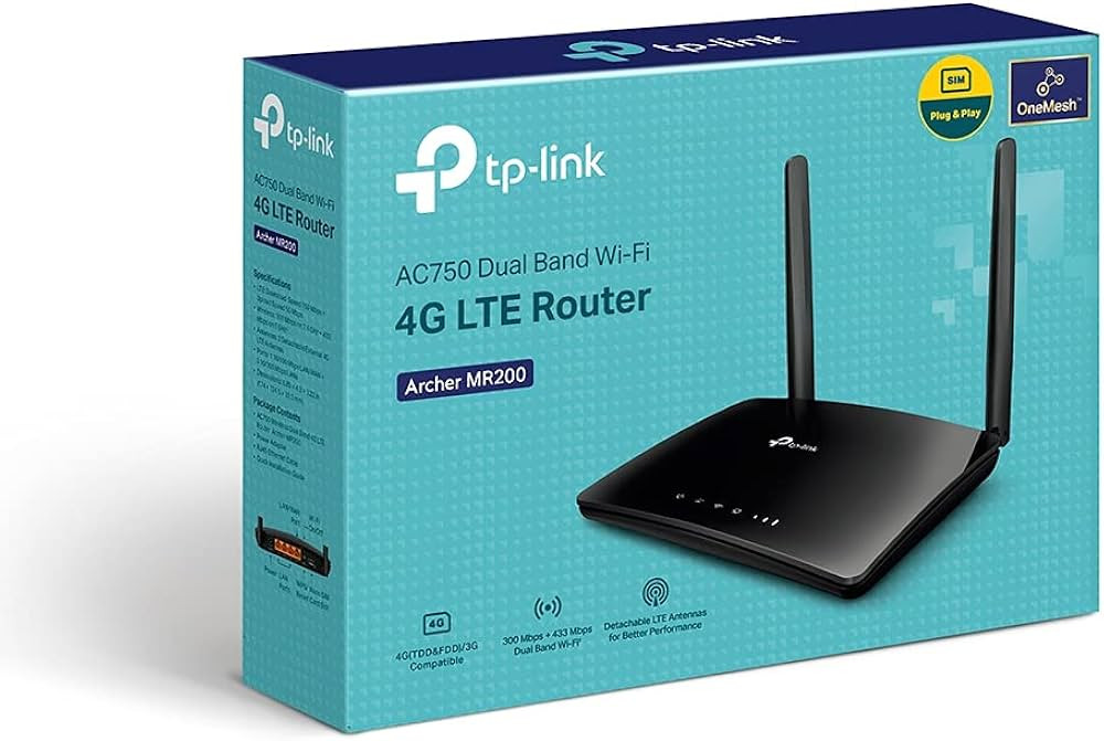 TP-LINK AC750 Wireless Dual Band 4G LTE Router MR200 59