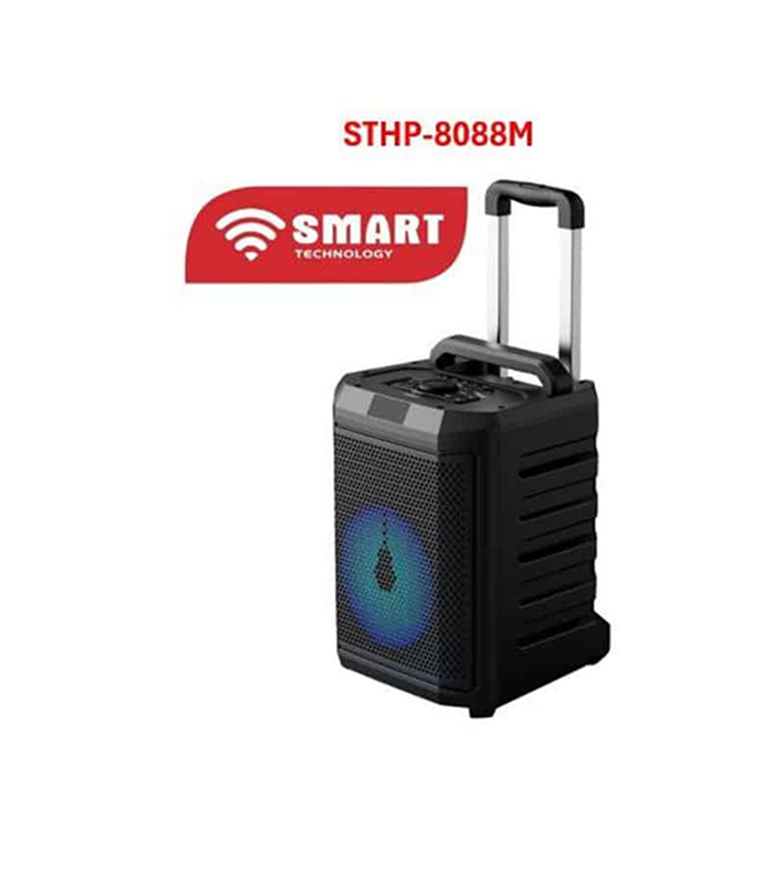 HAUT PARLEUR 40W SMART BLUETOOTH/2 MICROS/COMMANDE/USB/AUX/FM/LED