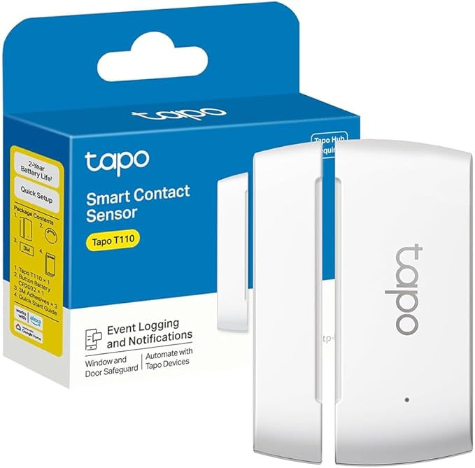 Tapo Détecteur Ouverture Porte Fenêtre Connecté WiFi, Alarme Maison T110