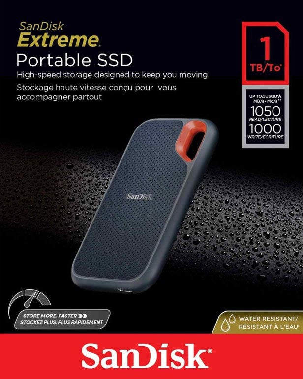 SanDisk Extreme 1 To NVMe SSD, disque externe, USB-C,