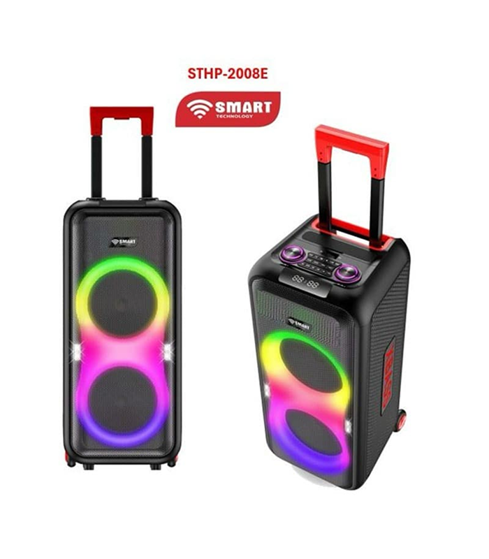 HAUT PARLEUR 80W SMART BLUETOOTH/2MICROS/COMMANDE/USB/AUX/FM/LED