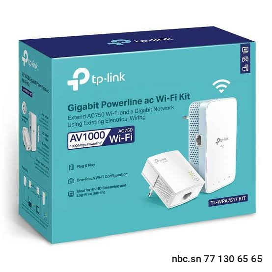 Répéteur TP-Link Kit TL-WPA7517_ Répéteur Wi-Fi CPL AV1000 + AC1200