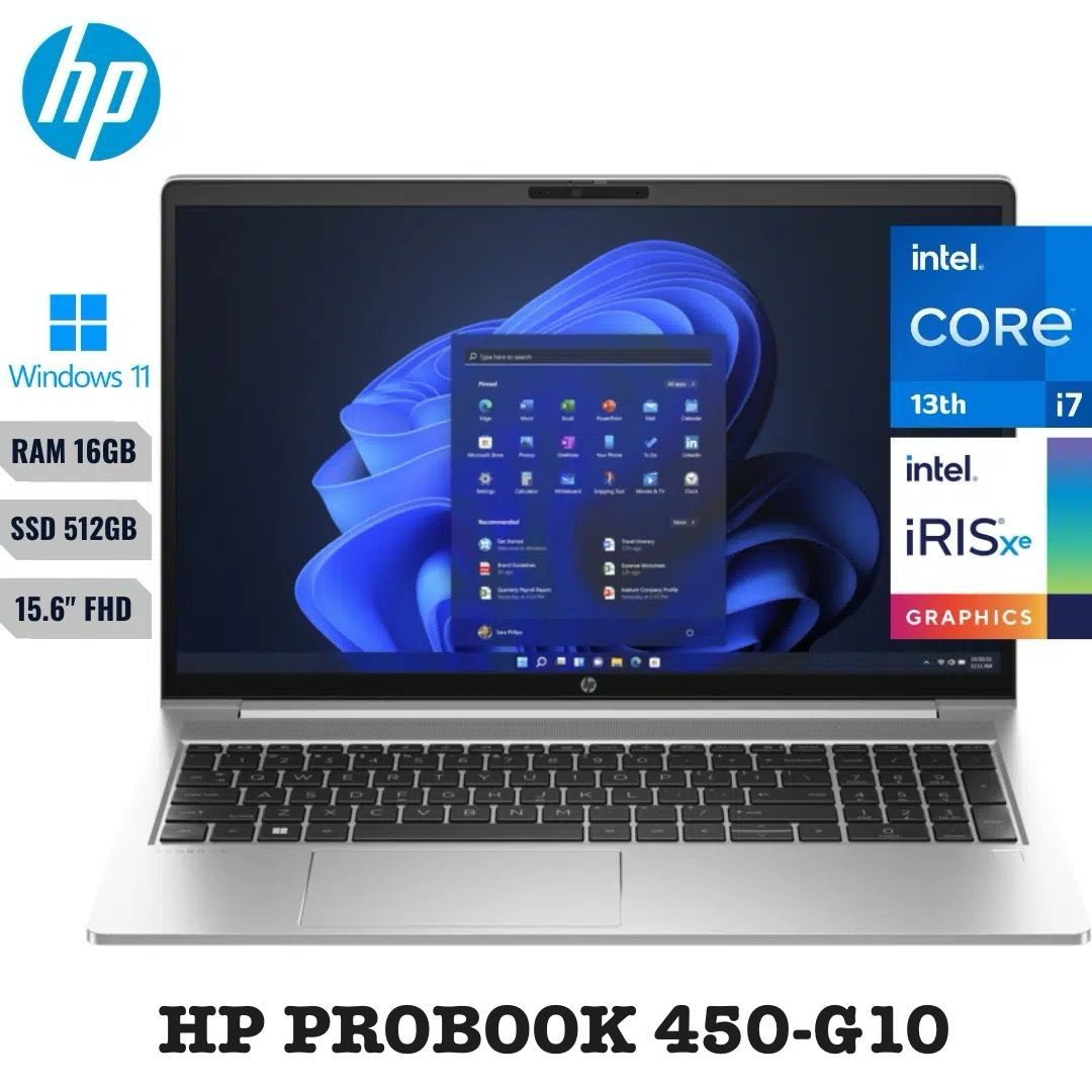 ORDINATEUR HP Probook 450 G10 – 15,6 » – i7 – 16 Go – 512 Go SSD