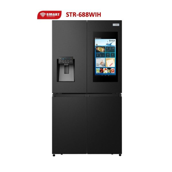 REFRIGERATEUR SMART TECHNOLOGY SIDE BY SIDE 4PORTES DISTRIBUTEUR D’EAU ET GLACON STR-688WIH