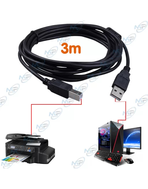 CABLE USB IMPRIMANTE 3M