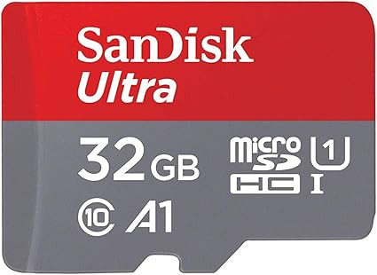 Carte Mémoire microSDHC SanDisk Ultra 32GB + Adaptateur SD. Vitesse de Lecture Allant jusqu'à 98MB/S, Classe 10, U1, homologuée A1