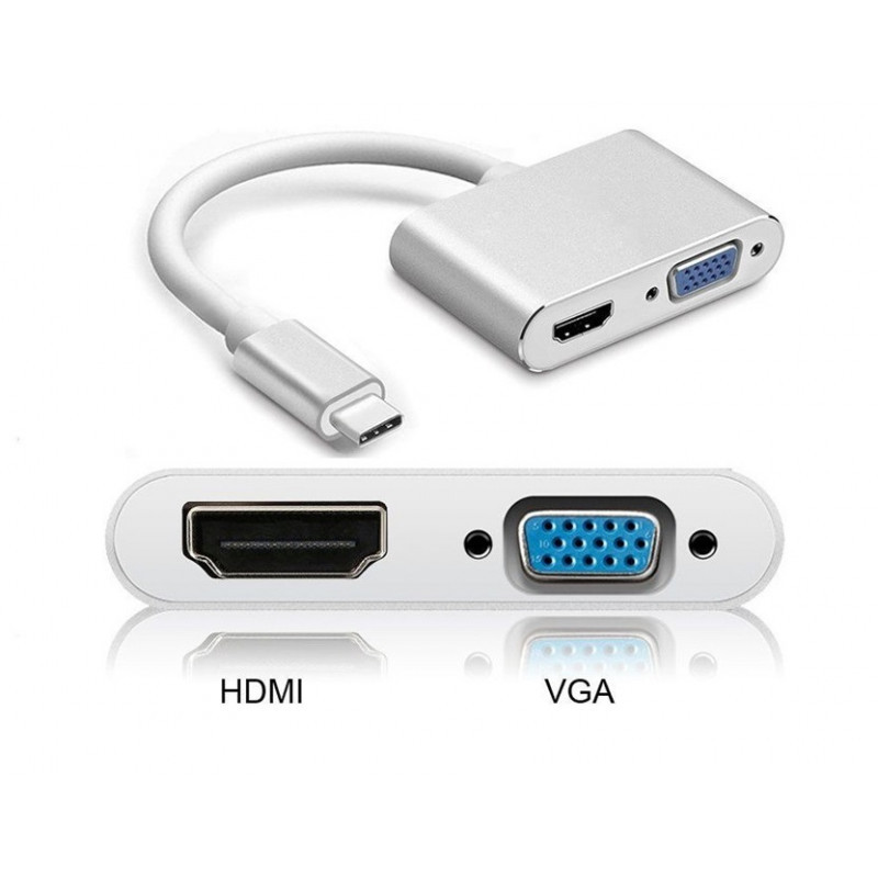 Adaptateur USB C vers VGA-HDMI